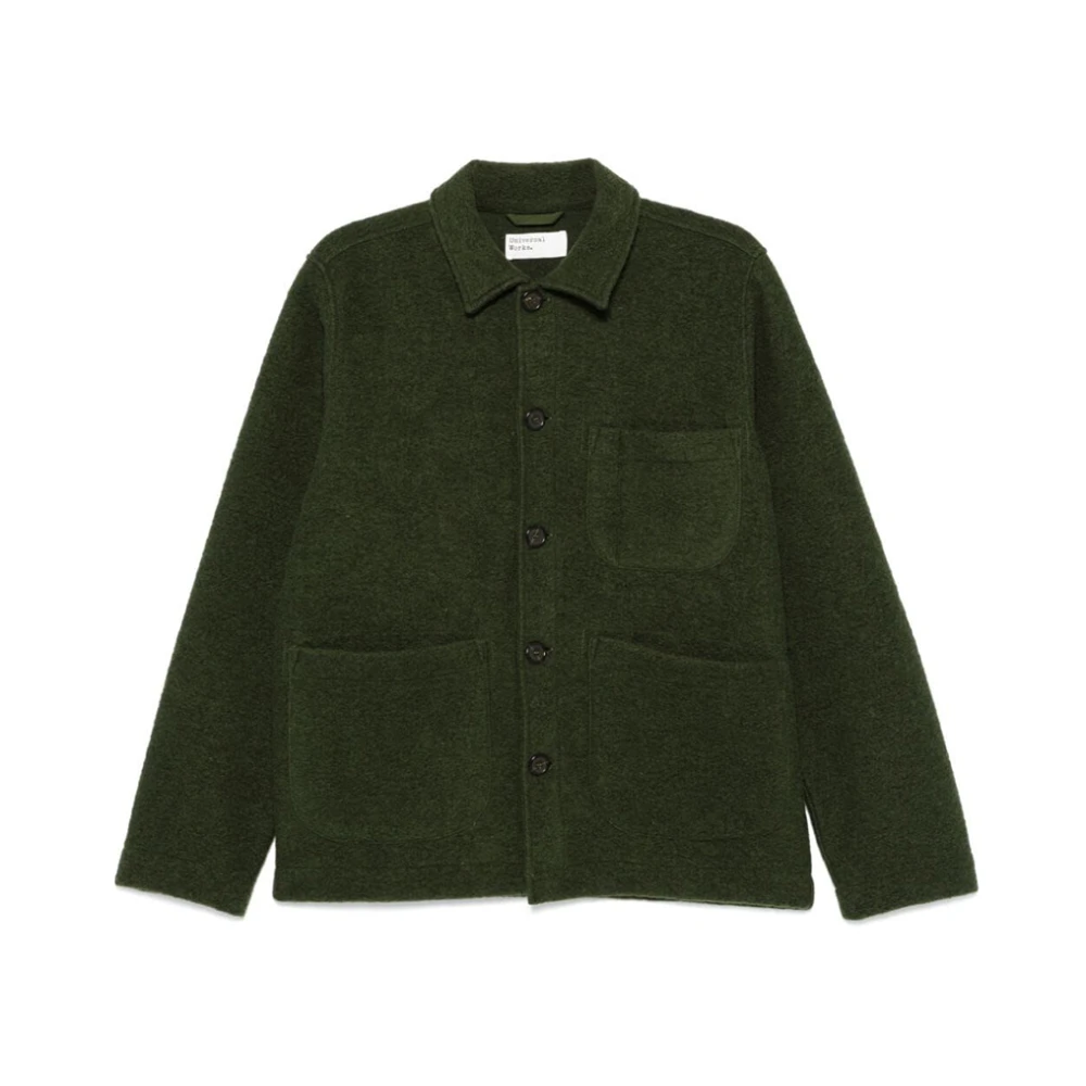 Universal Works Olijfgroene Wollen Field Jacket Green Heren