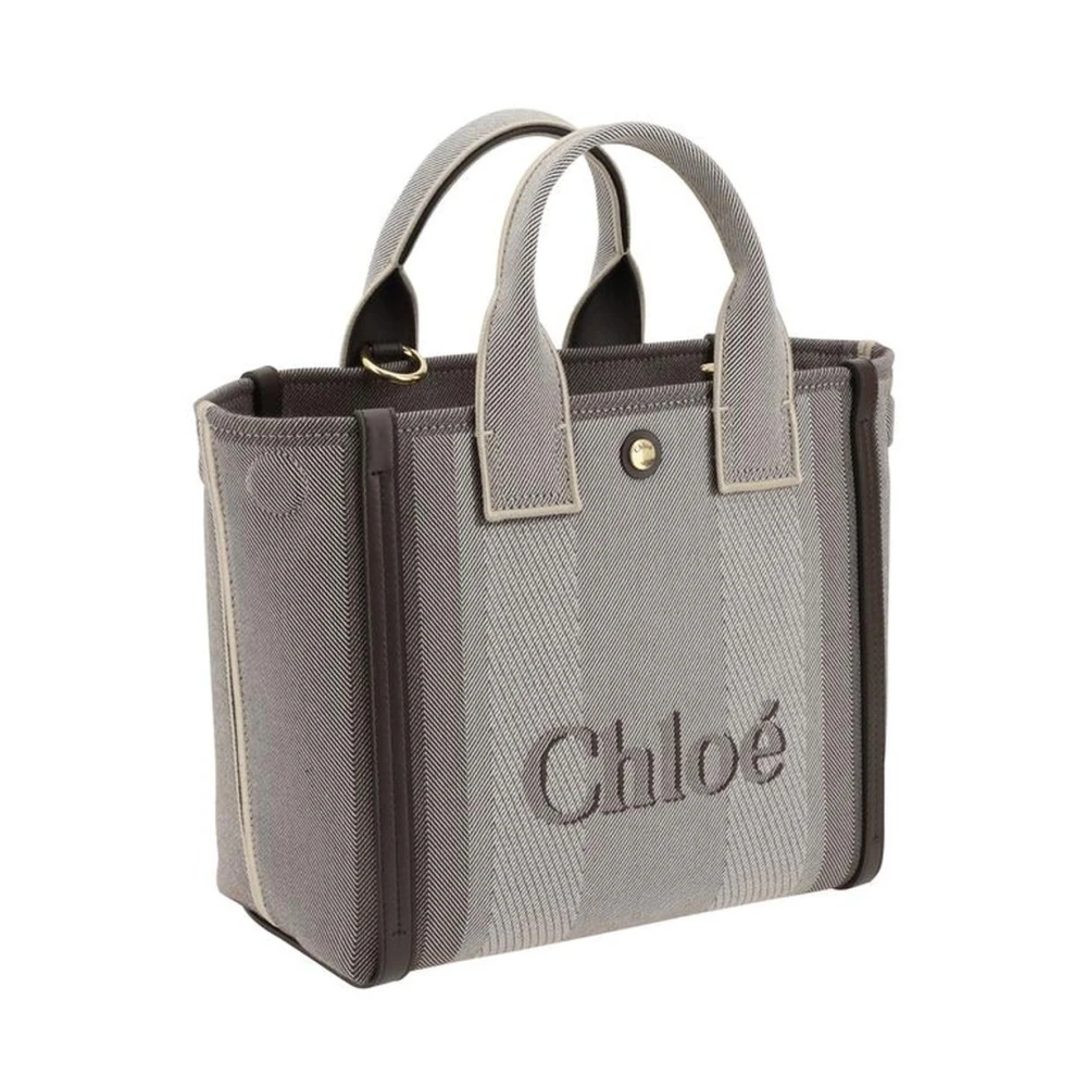 Chloé Leren Detail Tote Tas met Verstelbare Band Gray Dames