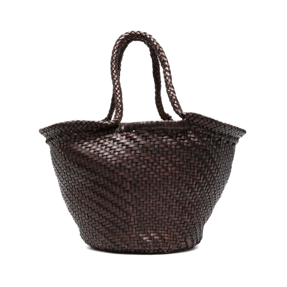 Dragon Diffusion Bruin Lederen Mand Weefsel Tote Brown Dames