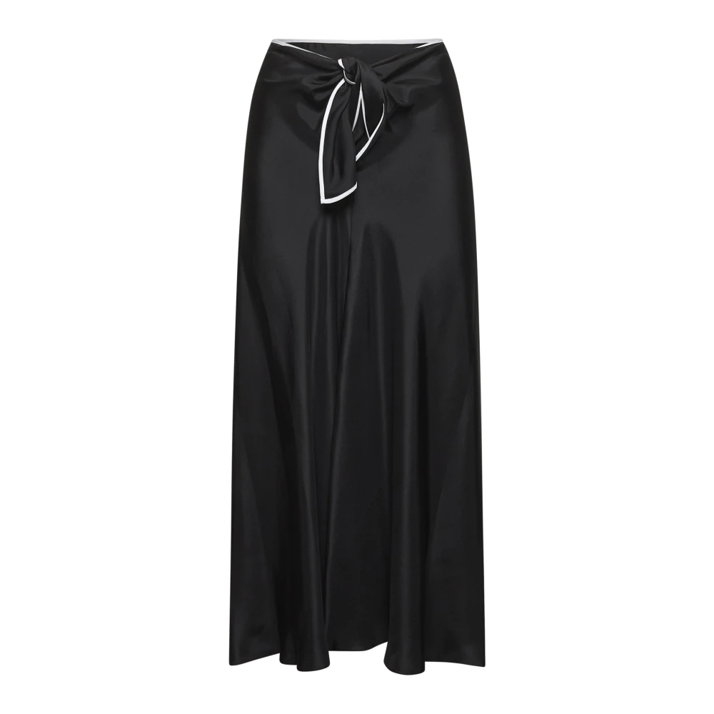 Giorgio Armani Zijden Zwarte Rok met Sjaalsluiting Black Dames