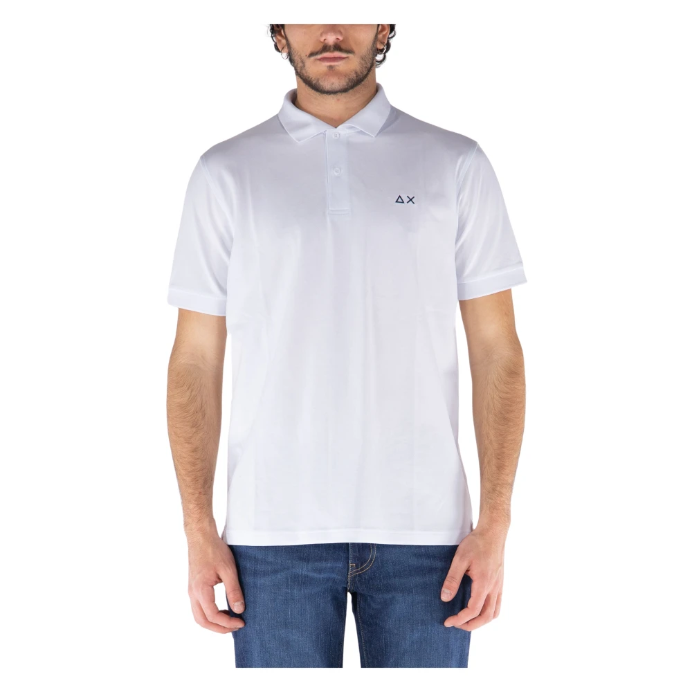 Sun68 Witte Polo T-shirt in effen model White Heren
