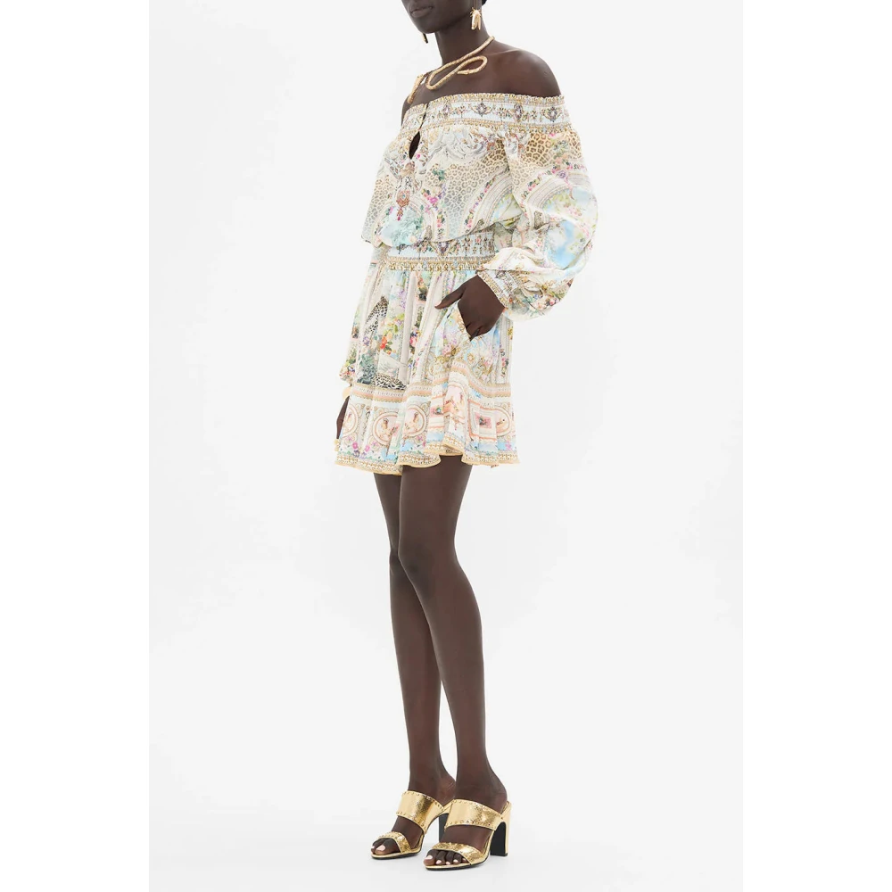 Camilla Off Shoulder Zijden Jurk Alexandria Multicolor Dames