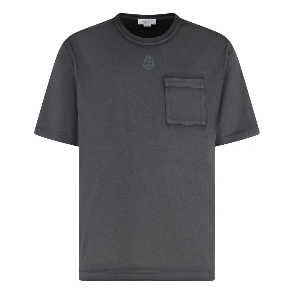 Alexander Mcqueen Men's Gray T-Shirts, Xl, Cotton Crew-Neck T-Shirt