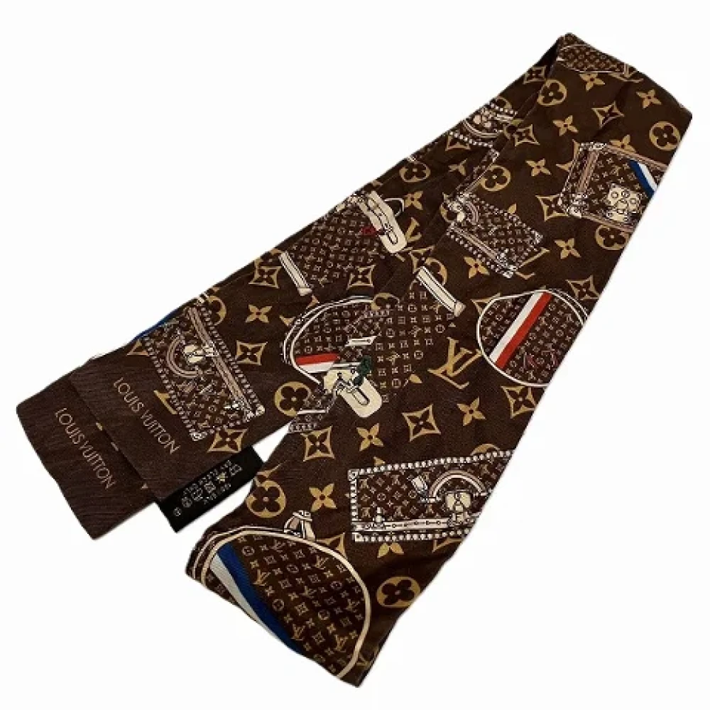 Louis Vuitton Vintage Pre-owned Silk scarves Brown Dames