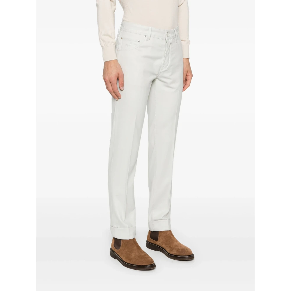 Jacob Cohën Handgemaakte wollen broek Model Scott White Heren