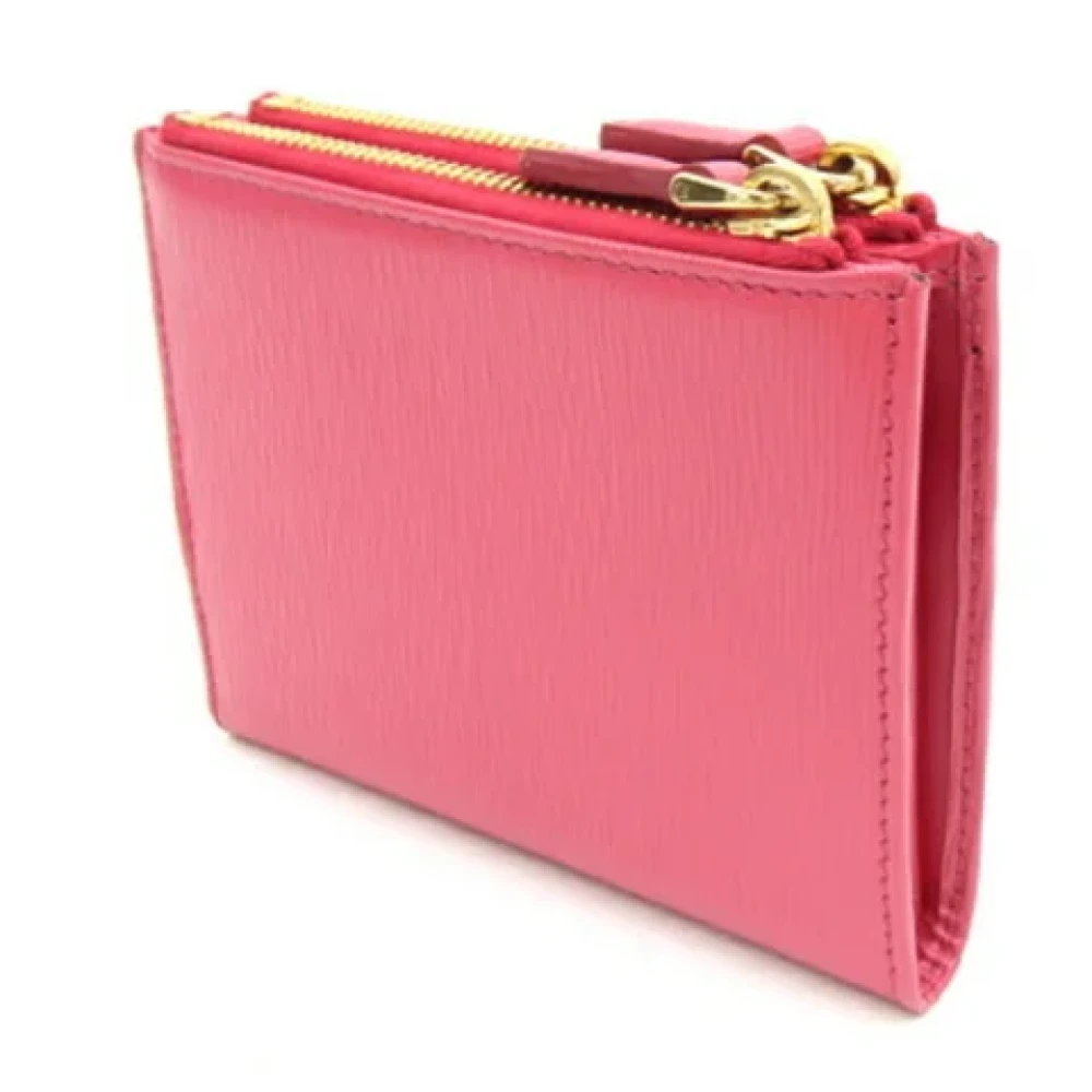 Prada Vintage Pre-owned Leather wallets Pink Dames