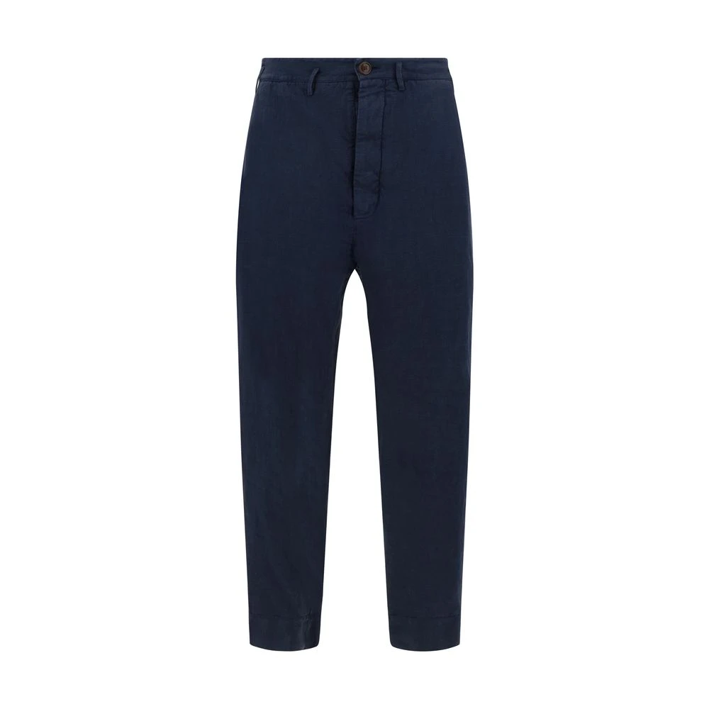 Vivienne Westwood Monochrome Linnen Broek met Knoopsluiting Green
