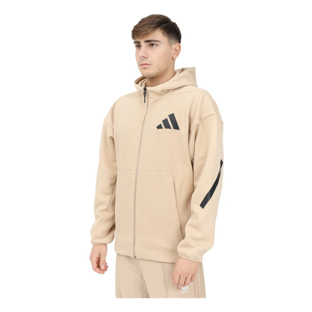 Adidas Beige Zip Sweater Z.n.e. Heren Beige Heren
