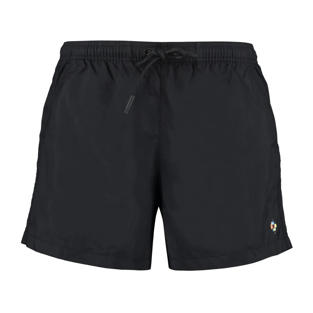 Marcelo Burlon Men's Black Beachwear, S, Swim Shorts For