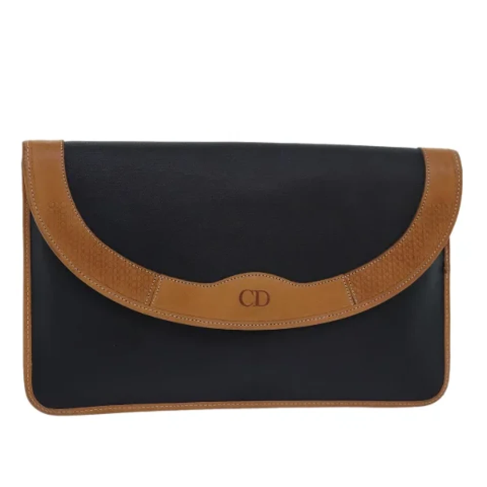 Dior Vintage Pre-owned Nylon clutches Black Dames
