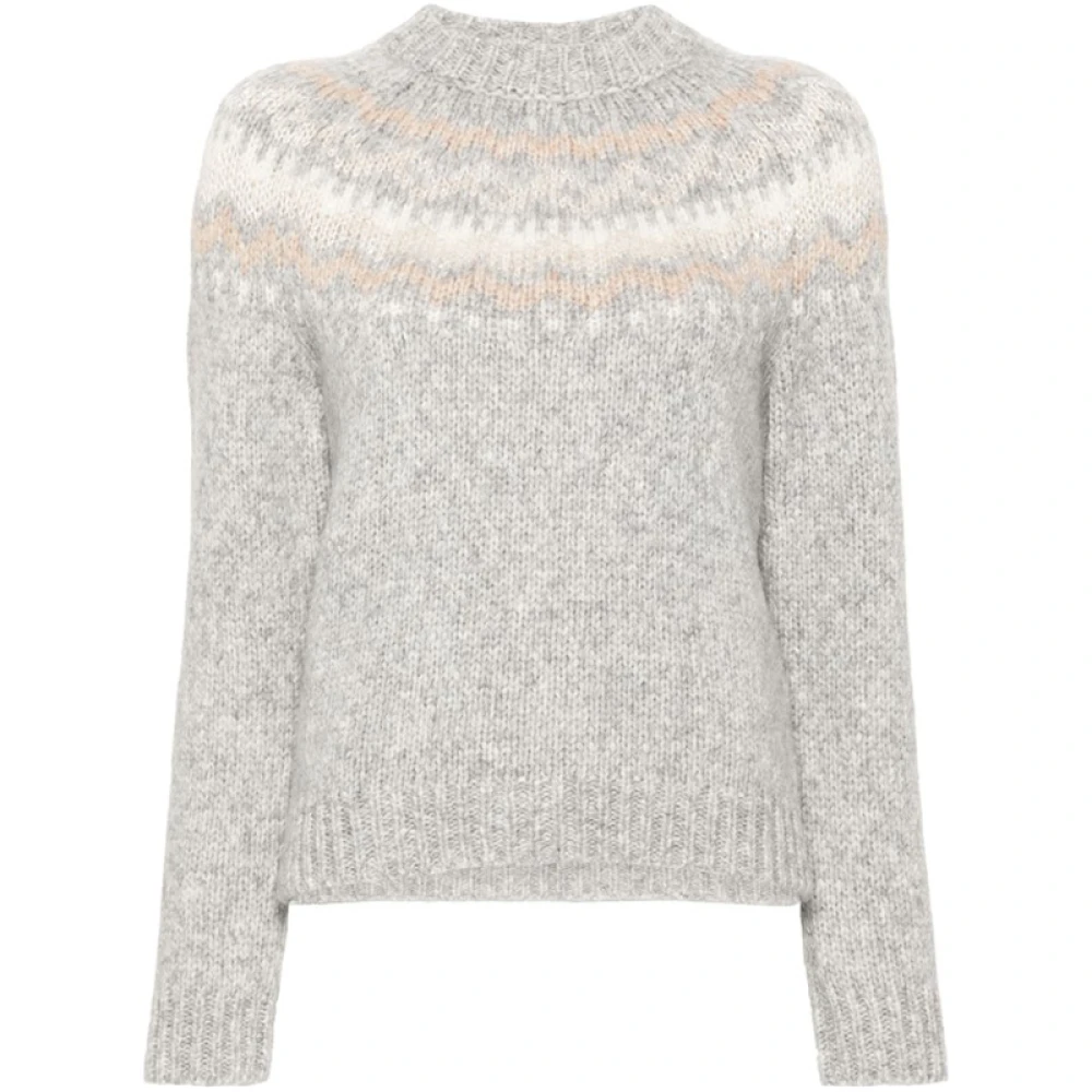 PESERICO Alpaca Wool Blend Sweater Gray Dames