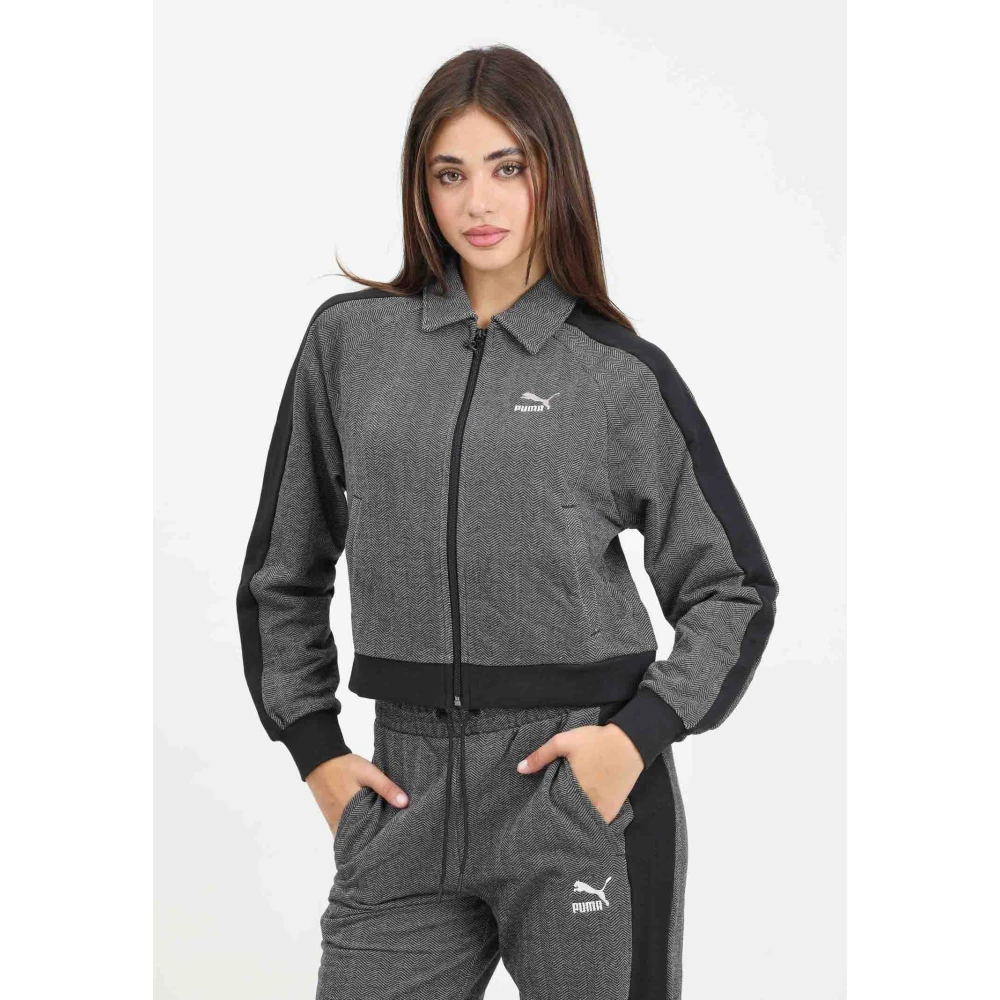 Puma Zwarte Zip T7 Dames Sweater Gray Dames