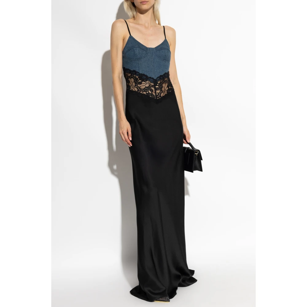 Blumarine Jurk gemaakt van gecombineerde materialen Black Dames