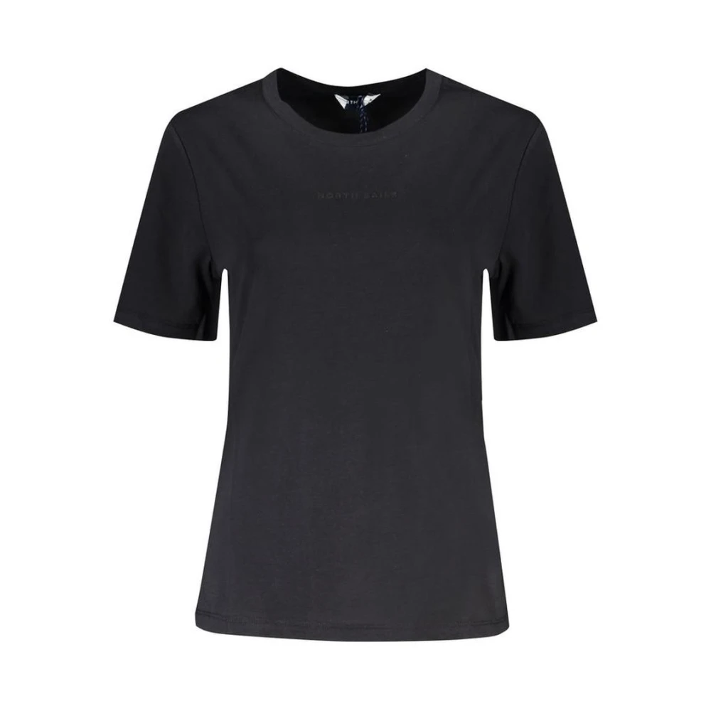 North Sails Zwart Logo Print Crew Neck T-shirt Black Dames