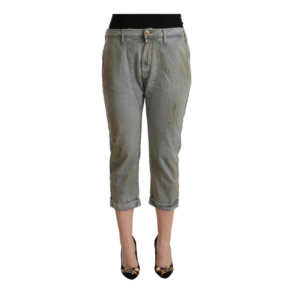 Cycle Women's Gray Cropped Jeans, W28, Grey Skinny Cropped Trousers