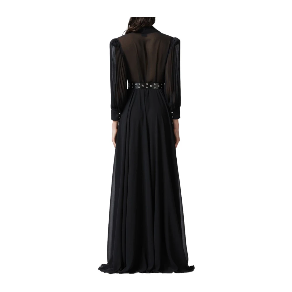 pinko Elegante Lange Overhemdjurk Black Dames