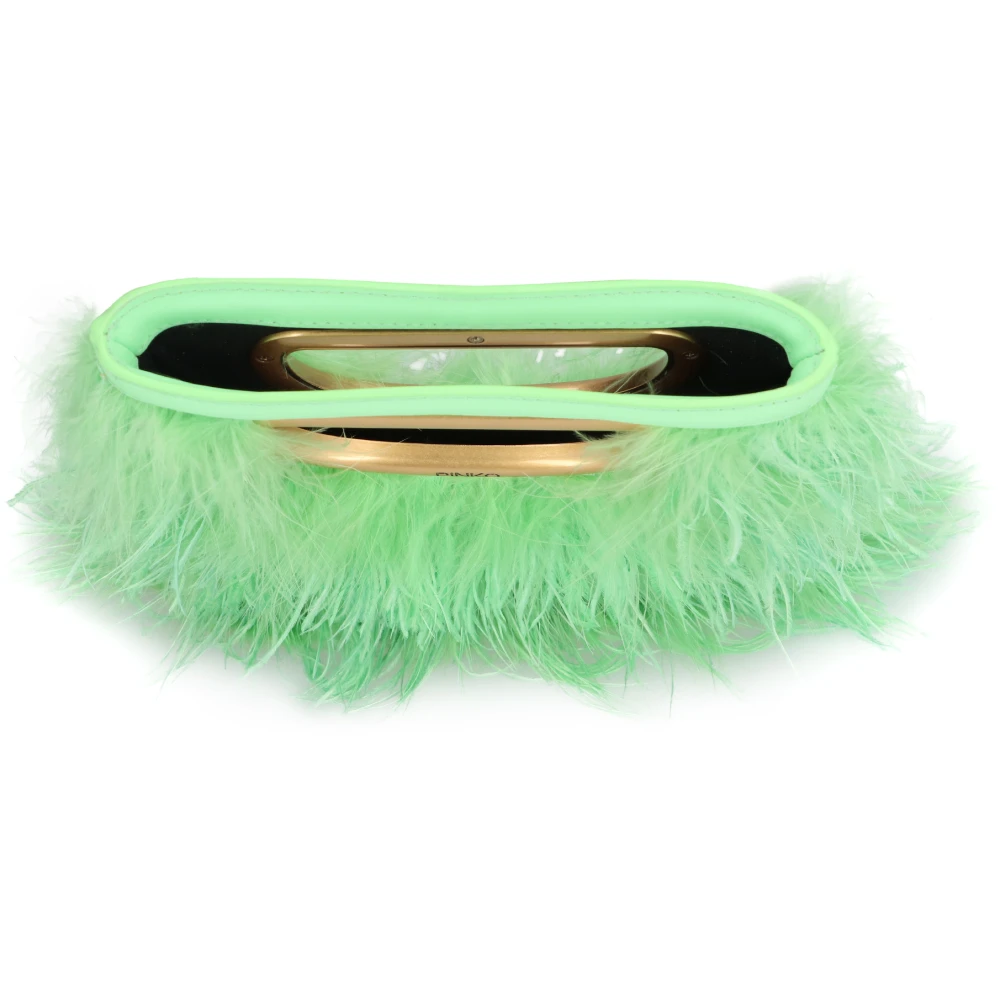 pinko Veren Leren Mini Pochette Green Dames