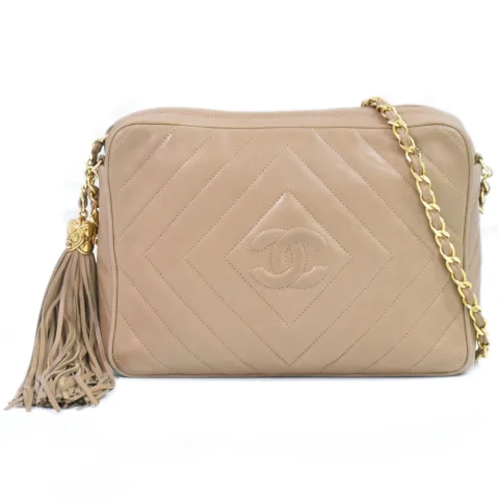 Chanel Vintage Pre-owned Laeder chanel-vskor Beige, Dam