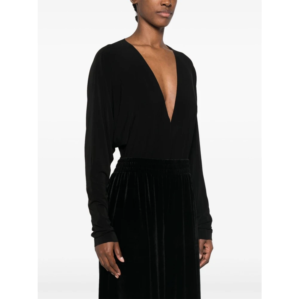 Norma Kamali Zwarte Dolman Mouw Top Black Dames