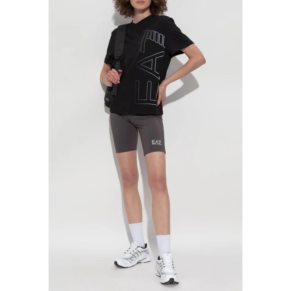 Emporio Armani EA7 T-shirt met print Black Dames