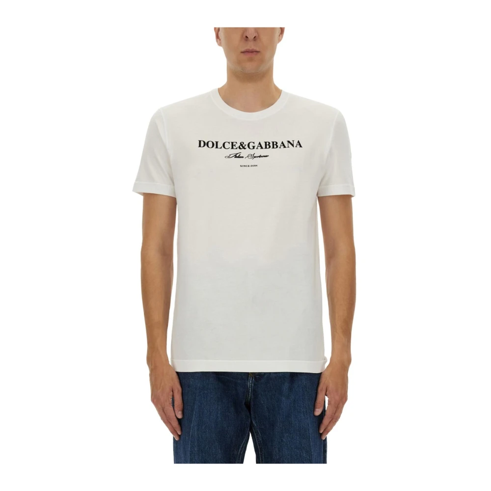 Dolce & Gabbana Vit Grafisk T-Shirt