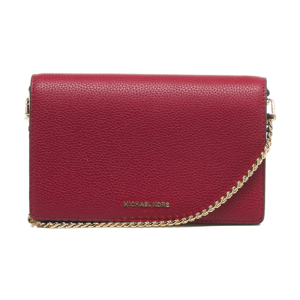 Michael Kors Röd Läder Crossbody Väska med Kedja Red, Dam