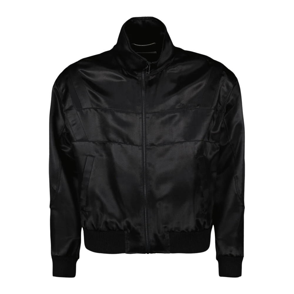 Saint Laurent Men's Black Satin Teddy Bomber - Light Jackets - M - Jackets