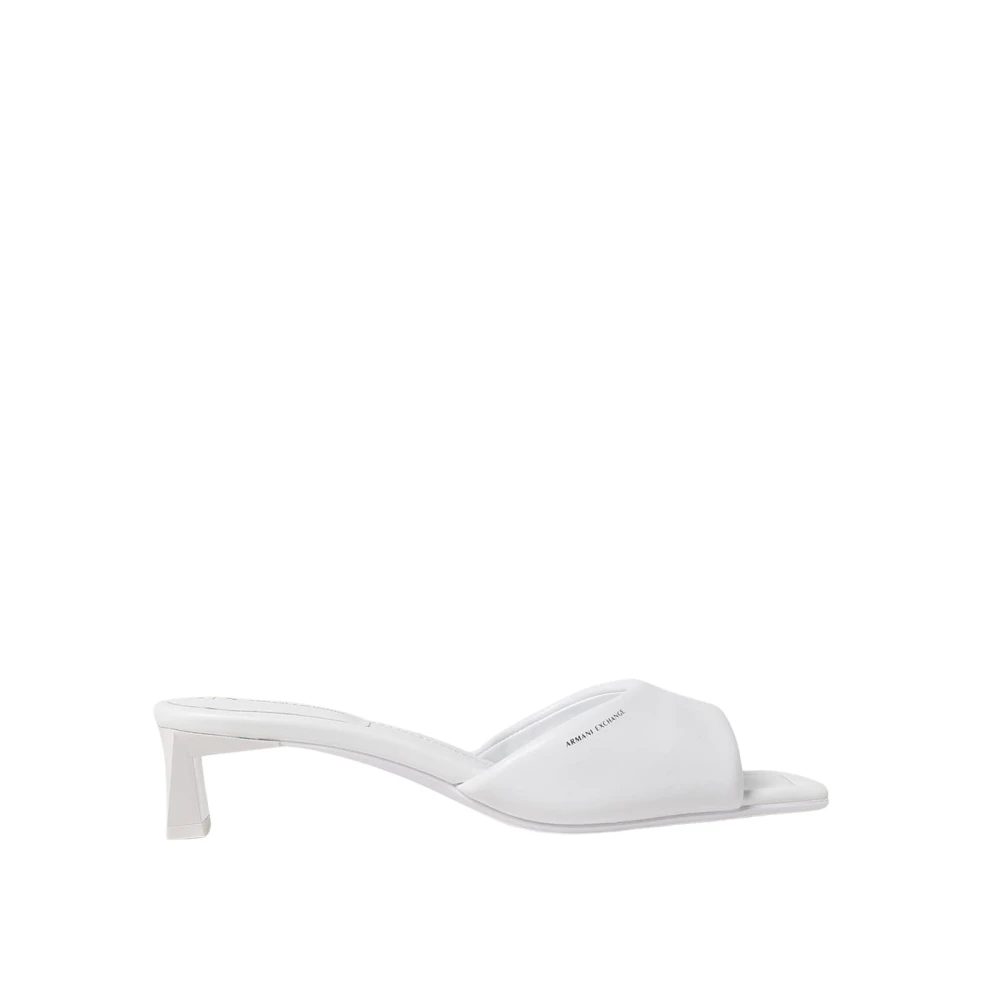 Armani Exchange Wit Te Leren Hakken Sandalen Maat 37 Eu