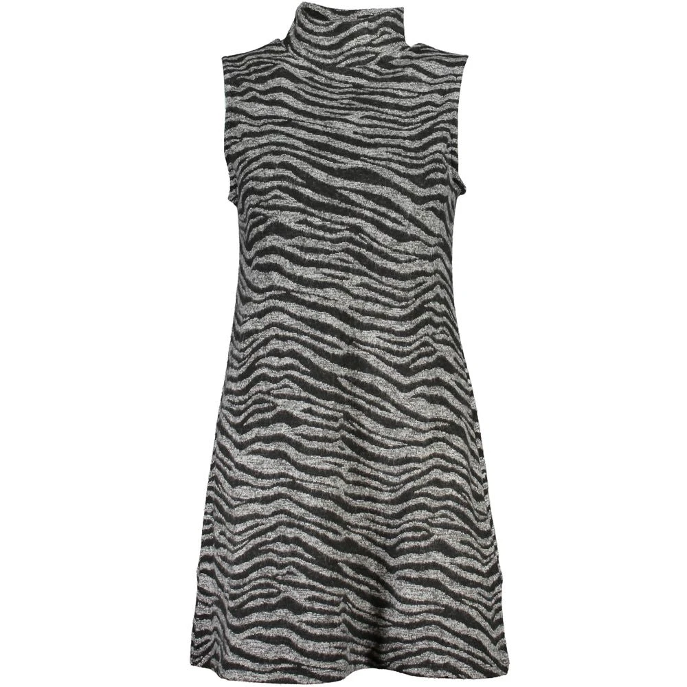 Desigual Chic Sleeveless Black Dress with High Neckline Black Dames