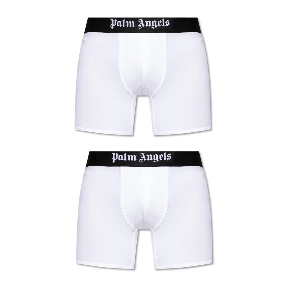 Palm Angels Twee-pack boxers met logo White Heren