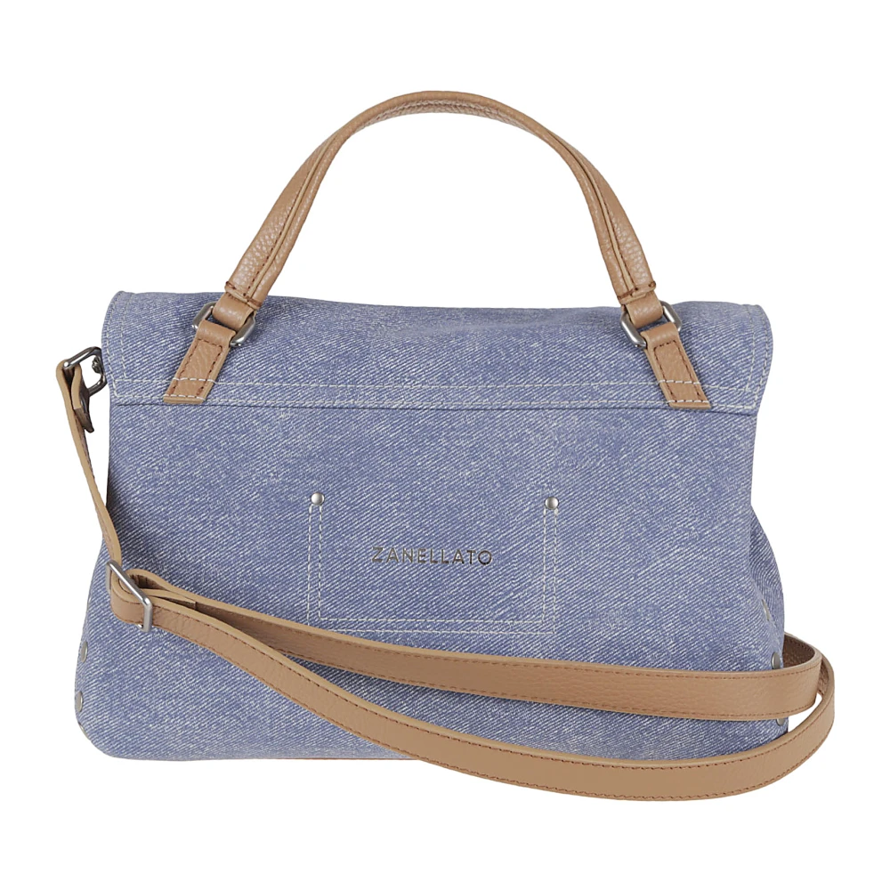 Zanellato Blauwe Leren Schoudertas Elegante Stijl Blue Dames