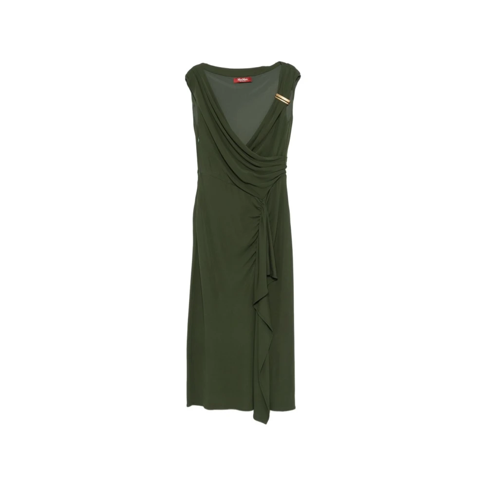 Max Mara Studio Women's Green Midi Dresses, S, Dresses