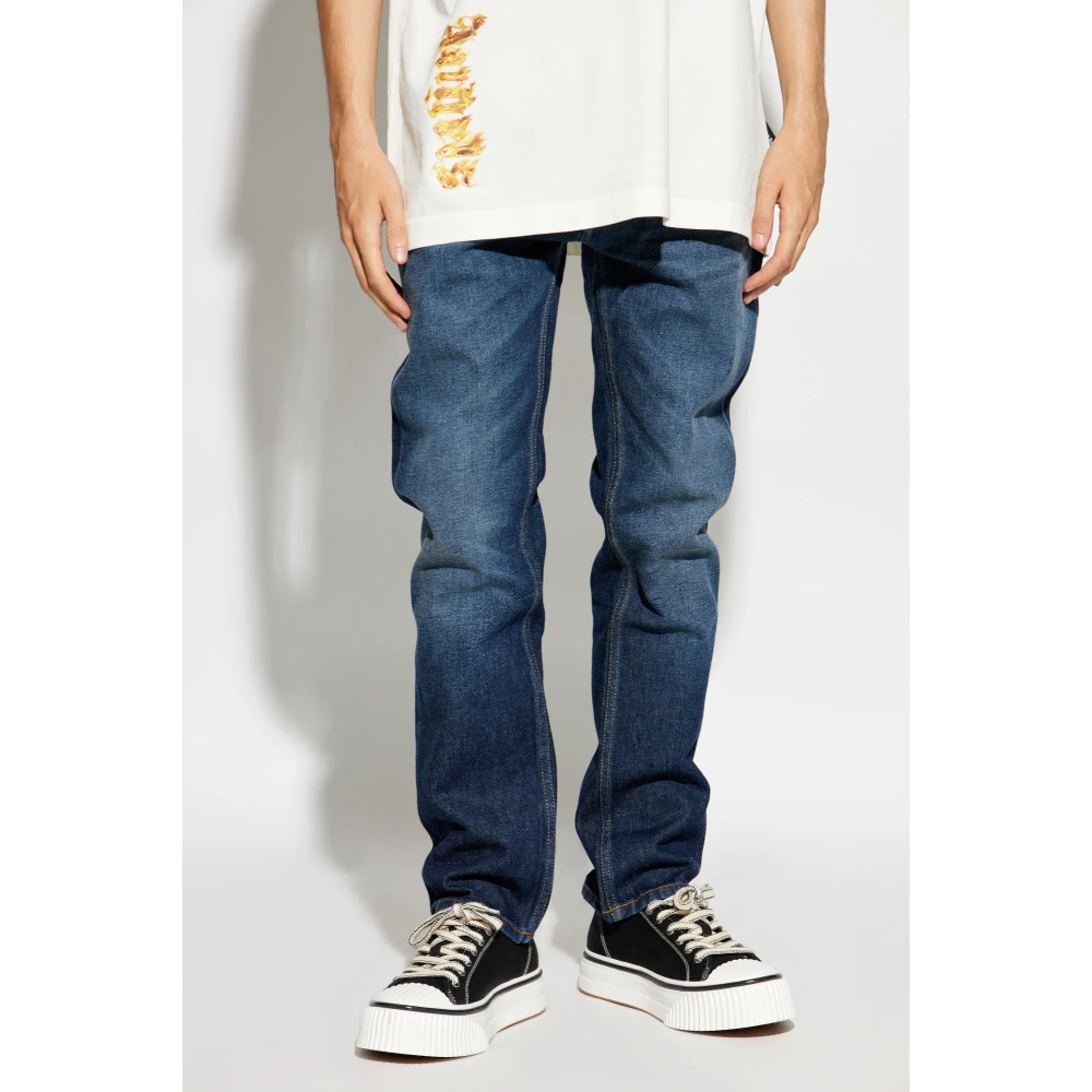Palm Angels Tapered Leg Jeans Blue Heren