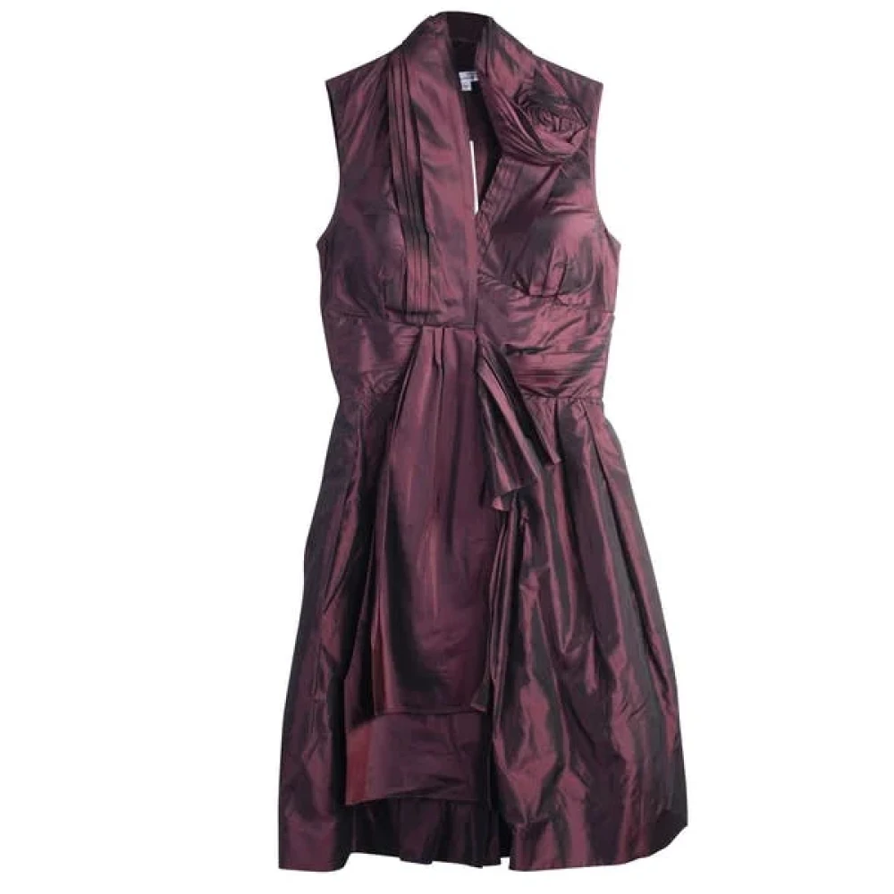 Oscar De La Renta Pre-owned Pre-owned Silk dresses Purple, Dam