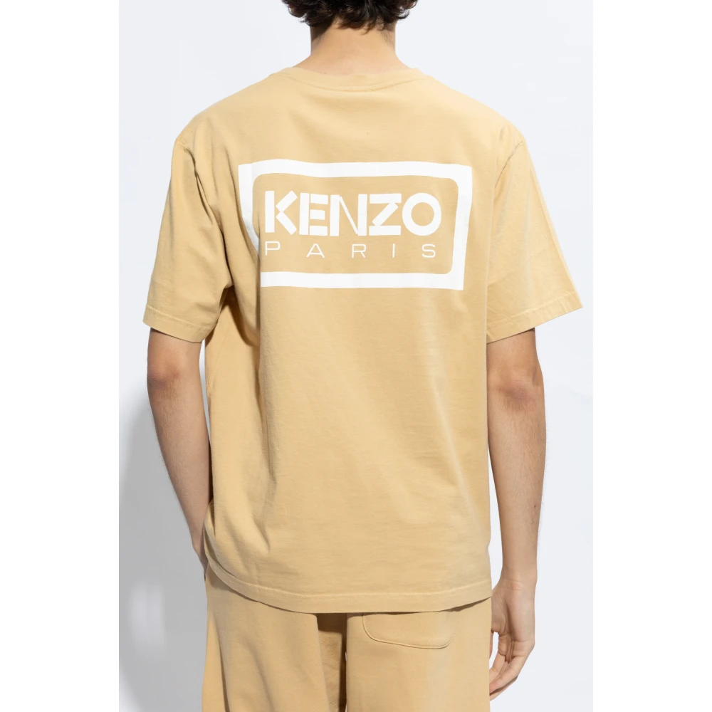 Kenzo T-shirt met logo Beige Heren