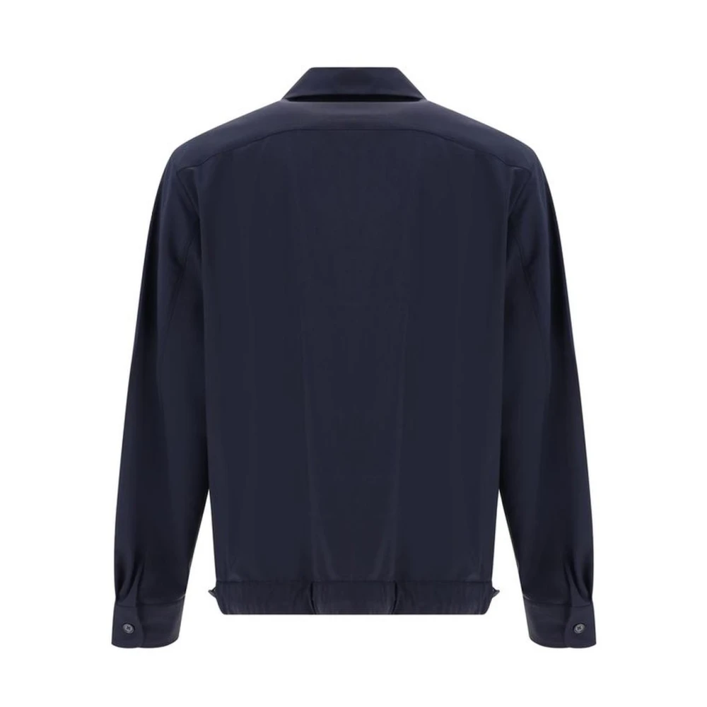 Givenchy Monochrome Wol Cubaanse Kraag Shirt Blue Heren