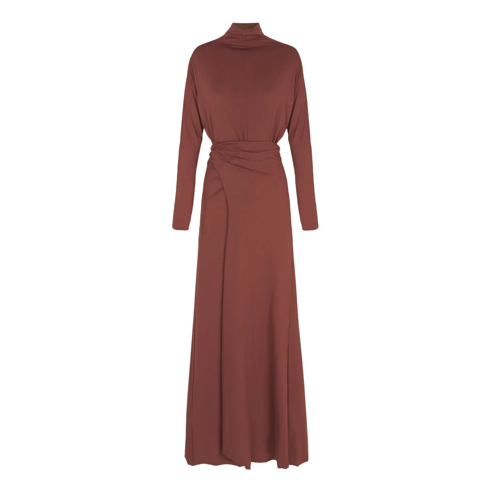 Cortana Lange jurk in cupro stretch Red Dames