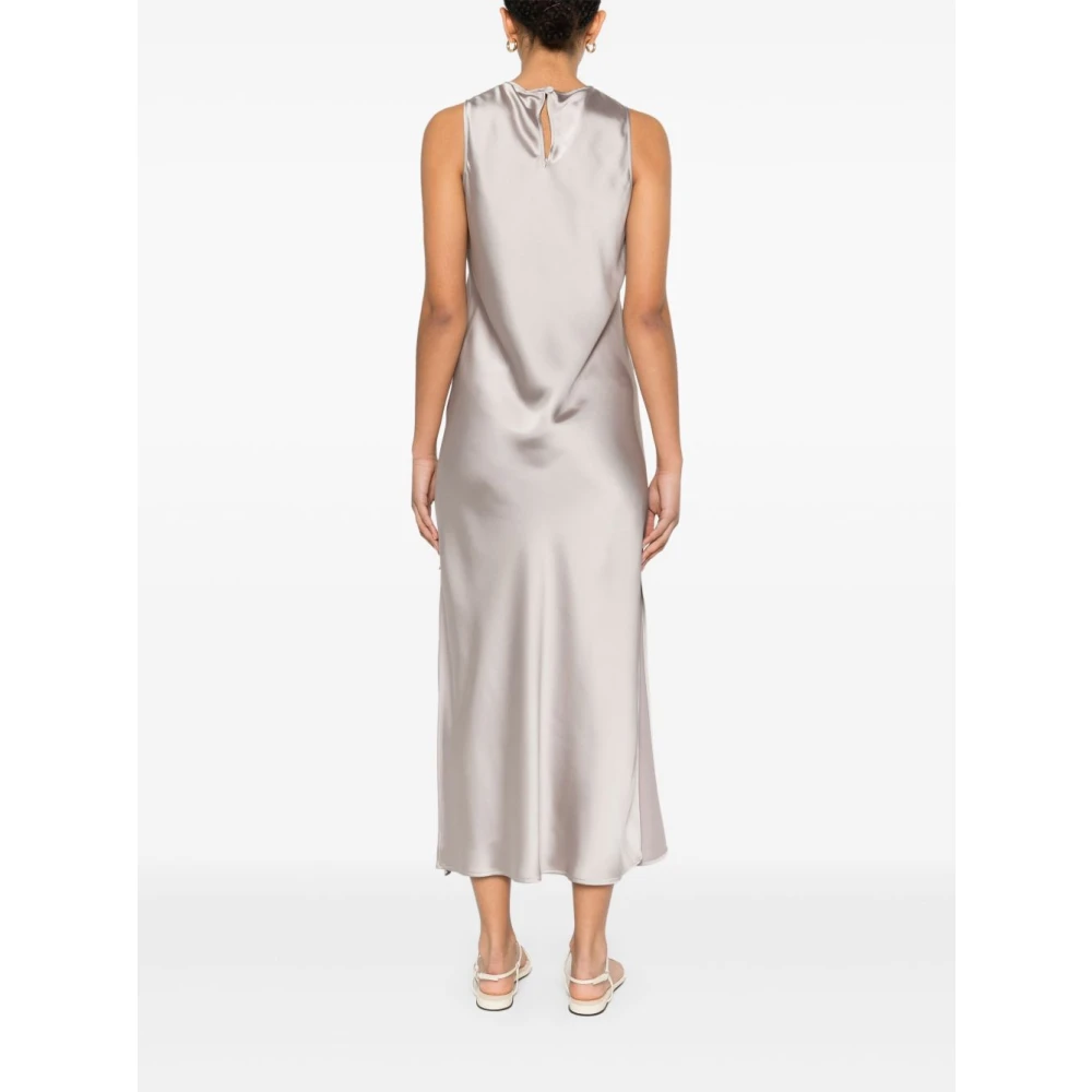 Herno Satijnen Lange Jurk Gray Dames