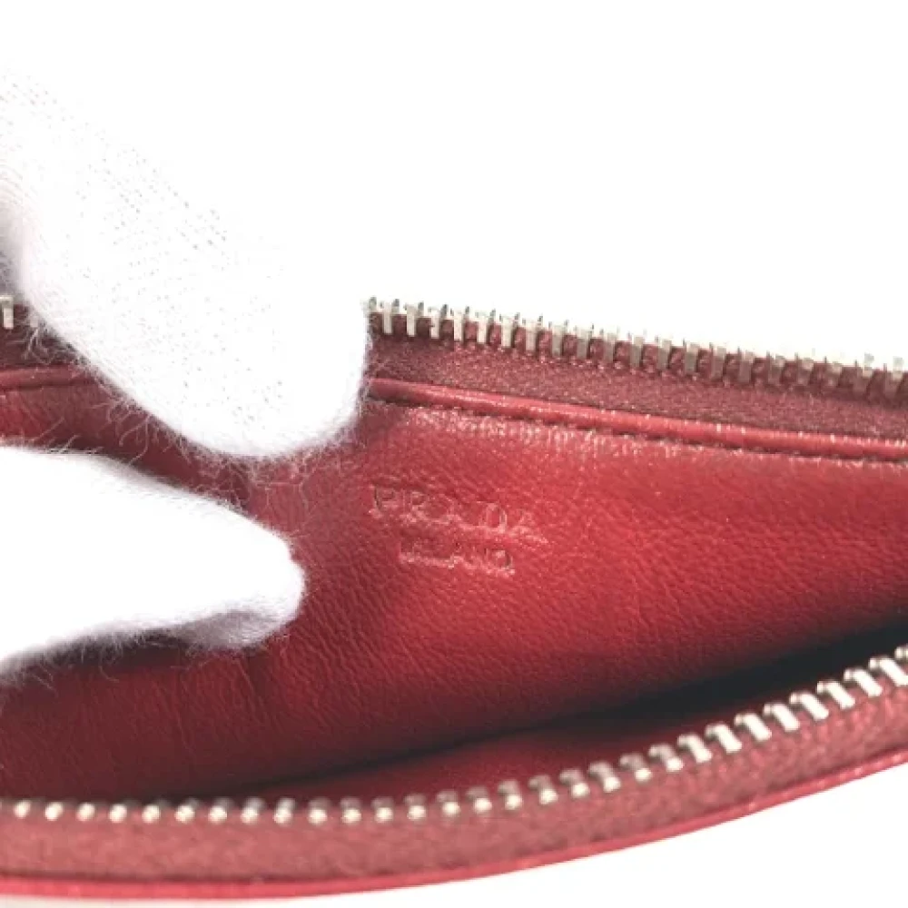 Prada Vintage Pre-owned Leather wallets Red Dames