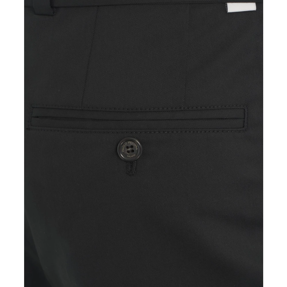 Paolo Pecora Zwarte Chino Broek met Riem Black Heren
