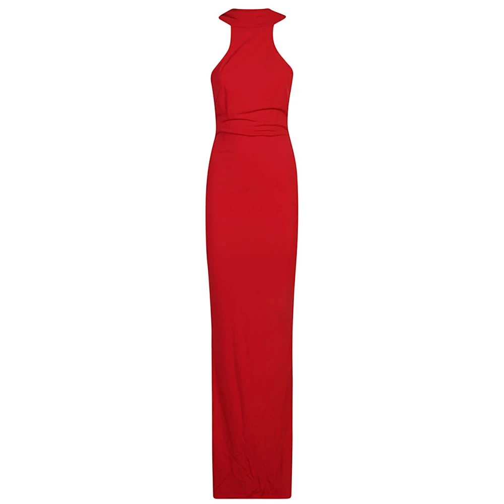 Elisabetta Franchi Rode Jurk Aw24 Damesmode Red Dames