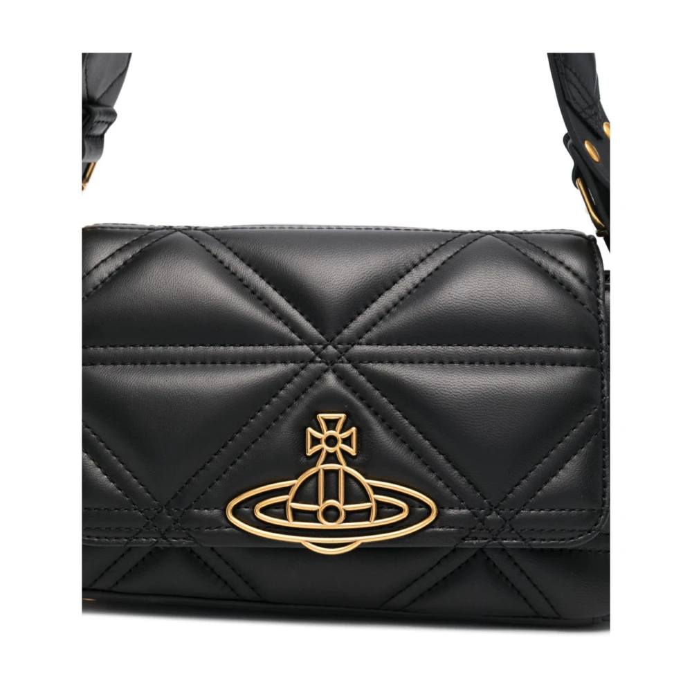 Vivienne Westwood Zwarte Foldover Top met Afneembare Bandjes Black Dames
