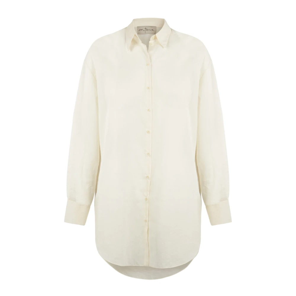 Cortana Heren Katoenen Overhemd Beige Dames