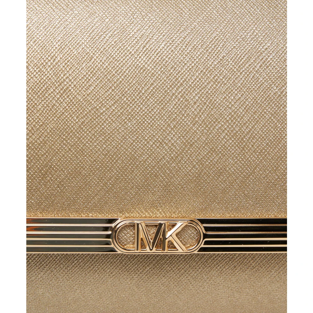 Michael Kors Gouden Metallic Clutch Tas Yellow Dames