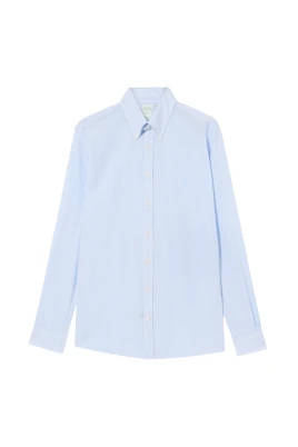 Slim Fit Randig Seersucker Skjorta med Knappar