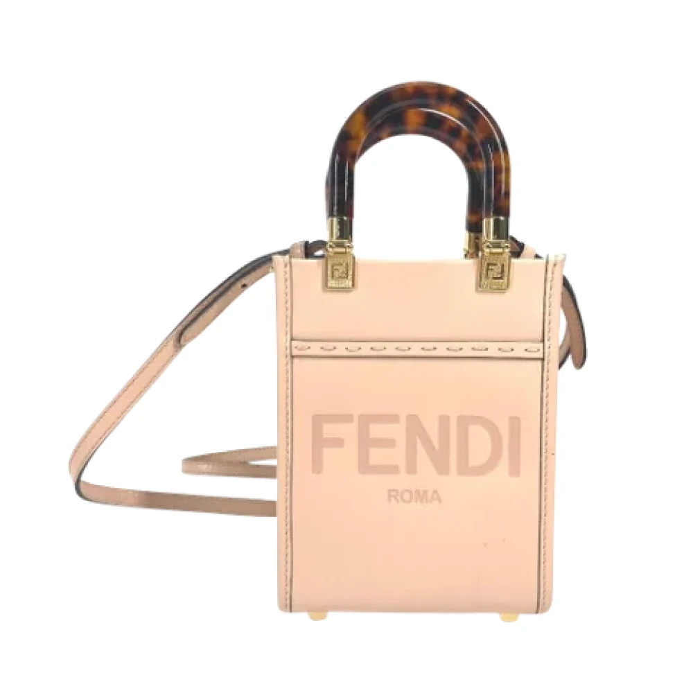 Fendi Vintage Pre-owned Leather fendi-bags Beige Dames