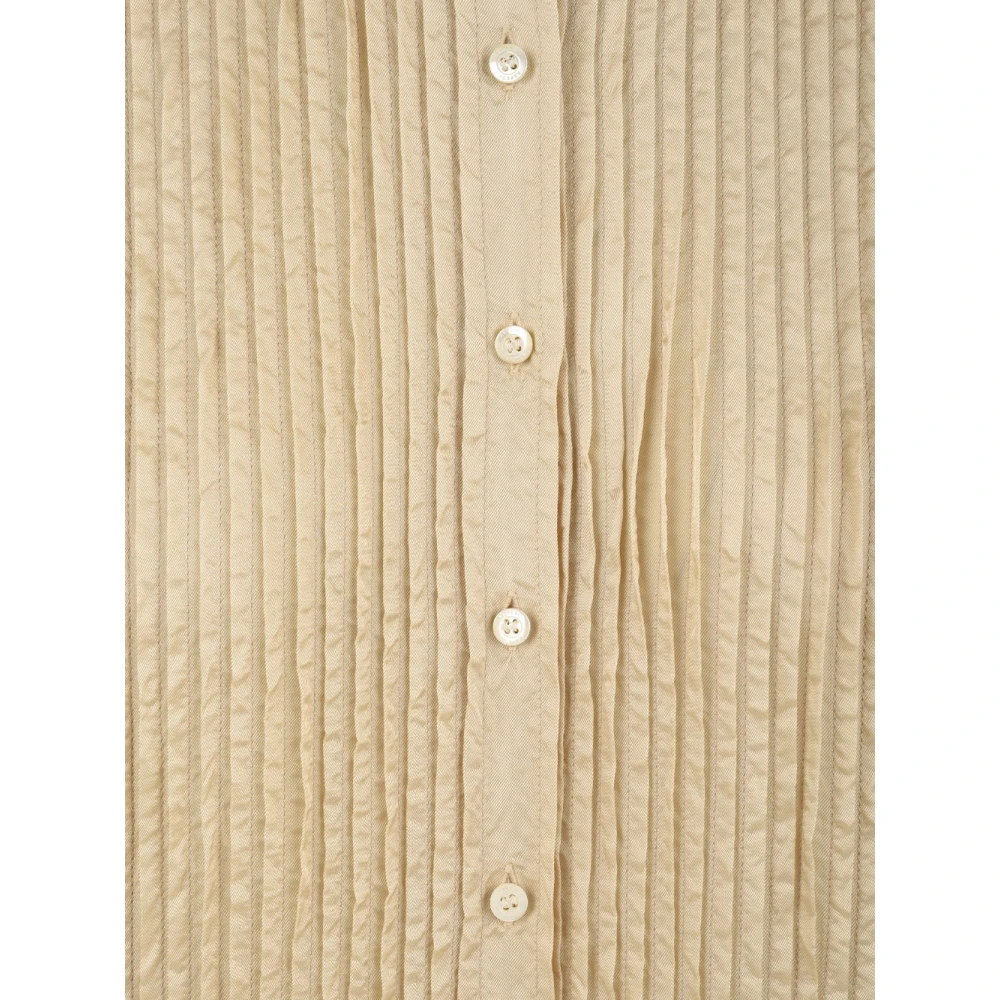 Aspesi Natuurlijk Fijn Katoenen Klassiek Overhemd met Parelmoeren Knopen Beige Dames