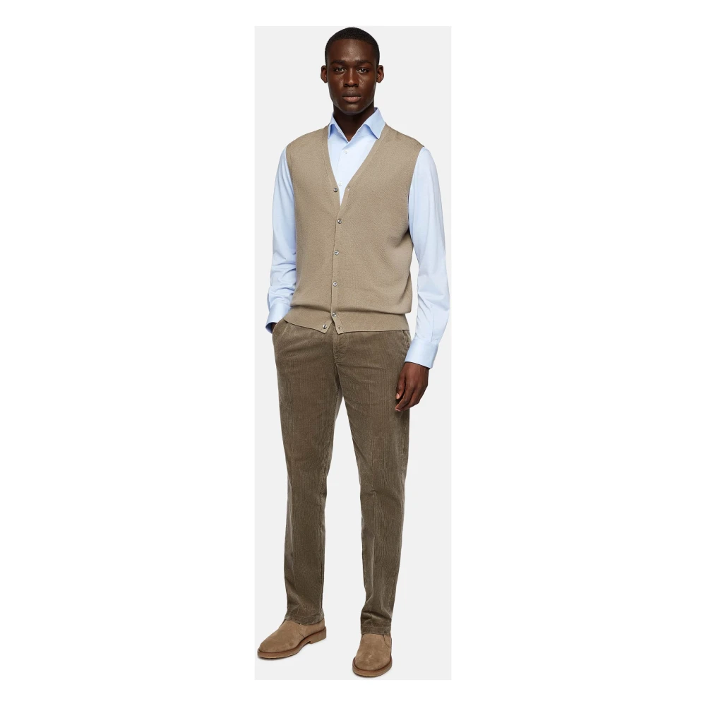 Boggi Milano Merino wollen Gilet 12 Gg Beige Heren