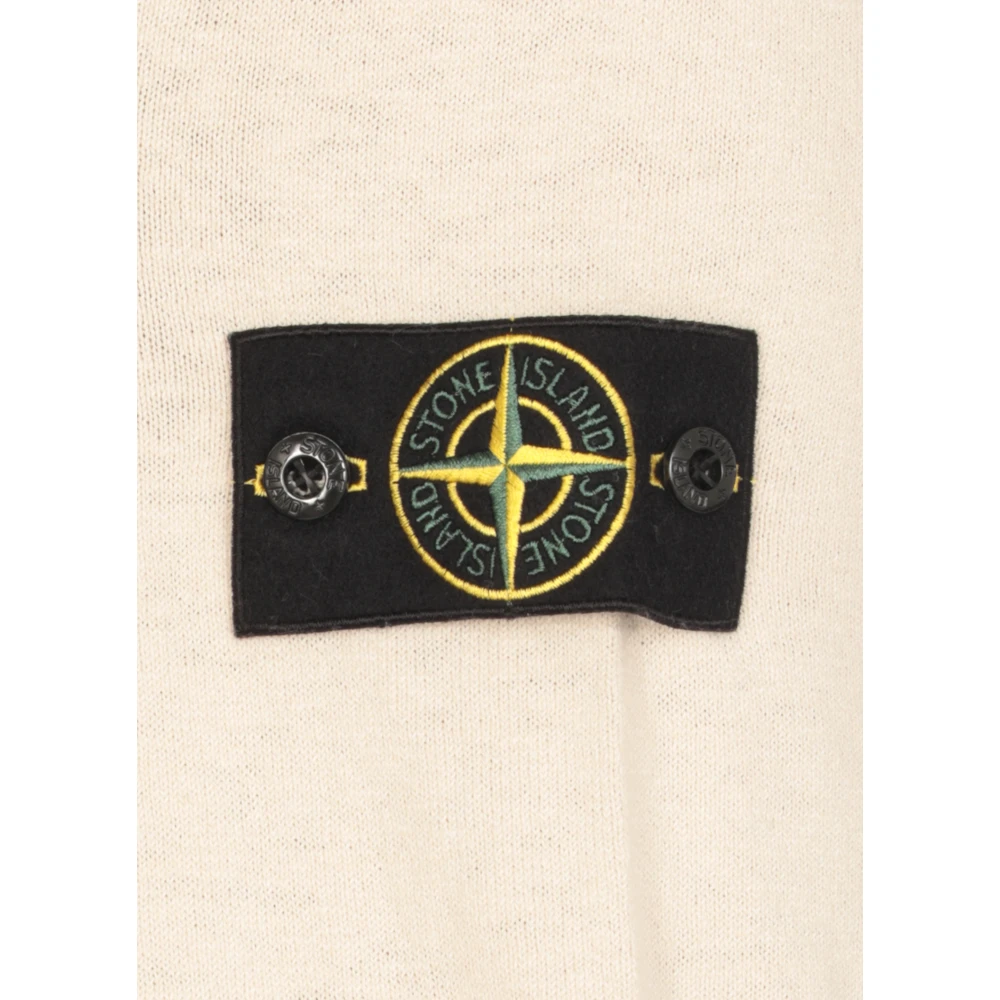 Stone Island Beige Katoenen Trui met Iconische Patch Beige Heren