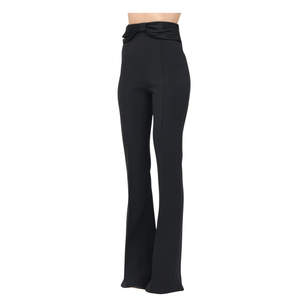 Elisabetta Franchi Zwarte elegante hoge taille palazzo broek Black Dames